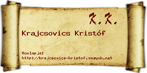 Krajcsovics Kristóf névjegykártya